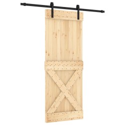 vidaXL Puerta corredera con herrajes madera maciza de pino 80x210 cm