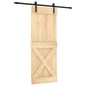 vidaXL Puerta corredera con herrajes madera maciza de pino 80x210 cm vidaXL Puerta corredera con herrajes madera maciza de pino 80x210 cm