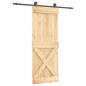 vidaXL Puerta corredera con herrajes madera maciza de pino 80x210 cm