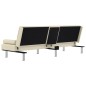 vidaXL Sofá cama con portavasos cuero sintético color crema vidaXL Sofá cama con portavasos cuero sintético color crema