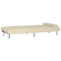 vidaXL Sofá cama con portavasos cuero sintético color crema vidaXL Sofá cama con portavasos cuero sintético color crema
