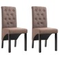 vidaXL Sillas de comedor 2 unidades tela marrón