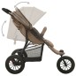 vidaXL Cochecito de bebé de acero gris taupe vidaXL Cochecito de bebé de acero gris taupe