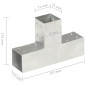 vidaXL Conectores de postes en forma de T metal galvanizados 71x71 mm vidaXL Conectores de postes en forma de T metal galvanizados 71x71 mm