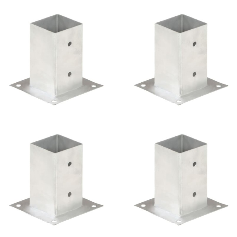 vidaXL Anclajes para postes 4 unidades metal galvanizado 81 mm vidaXL Anclajes para postes 4 unidades metal galvanizado 81 mm