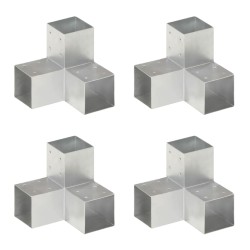 vidaXL Conectores de postes en Y 4 uds metal galvanizado 91x91 mm