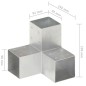 vidaXL Conectores de postes en Y 4 uds metal galvanizado 91x91 mm vidaXL Conectores de postes en Y 4 uds metal galvanizado 91x91 mm