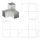 vidaXL Conectores de postes en Y 4 uds metal galvanizado 91x91 mm vidaXL Conectores de postes en Y 4 uds metal galvanizado 91x91 mm