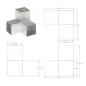 vidaXL Conector de postes en forma de Y metal galvanizado 101x101 mm vidaXL Conector de postes en forma de Y metal galvanizado 101x101 mm