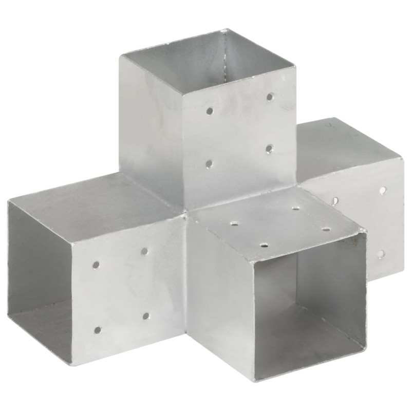 vidaXL Conector de postes en forma de X metal galvanizado 101x101 mm