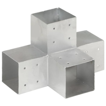 vidaXL Conector de postes en forma de X metal galvanizado 101x101 mm