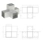 vidaXL Conector de postes en forma de X metal galvanizado 101x101 mm