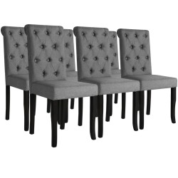 vidaXL Sillas de comedor 6 unidades tela gris oscuro 