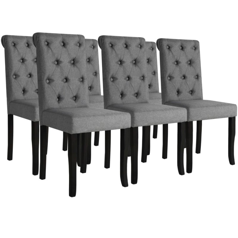 vidaXL Sillas de comedor 6 unidades tela gris oscuro 