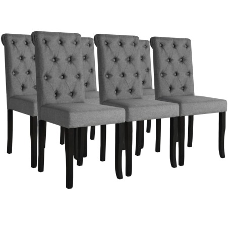 vidaXL Sillas de comedor 6 unidades tela gris oscuro 