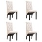 vidaXL Sillas de comedor 4 unidades tela color crema vidaXL Sillas de comedor 4 unidades tela color crema