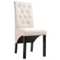 vidaXL Sillas de comedor 4 unidades tela color crema vidaXL Sillas de comedor 4 unidades tela color crema