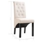 vidaXL Sillas de comedor 4 unidades tela color crema vidaXL Sillas de comedor 4 unidades tela color crema