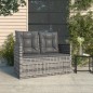 vidaXL Banco de jardín con cojines ratán sintético gris 105 cm vidaXL Banco de jardín con cojines ratán sintético gris 105 cm