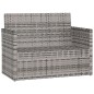 vidaXL Banco de jardín con cojines ratán sintético gris 105 cm vidaXL Banco de jardín con cojines ratán sintético gris 105 cm