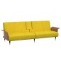 vidaXL Sofá cama con portavasos terciopelo amarillo vidaXL Sofá cama con portavasos terciopelo amarillo