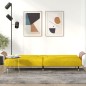 vidaXL Sofá cama con portavasos terciopelo amarillo vidaXL Sofá cama con portavasos terciopelo amarillo