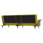 vidaXL Sofá cama con portavasos terciopelo amarillo vidaXL Sofá cama con portavasos terciopelo amarillo