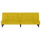 vidaXL Sofá cama con portavasos terciopelo amarillo vidaXL Sofá cama con portavasos terciopelo amarillo