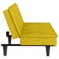 vidaXL Sofá cama con portavasos terciopelo amarillo vidaXL Sofá cama con portavasos terciopelo amarillo