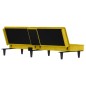 vidaXL Sofá cama con portavasos terciopelo amarillo vidaXL Sofá cama con portavasos terciopelo amarillo