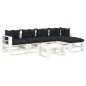 vidaXL Muebles de palets de jardín 6 pzas madera cojines antracita