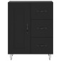 vidaXL Aparador alto madera contrachapada negro 69,5x34x180 cm