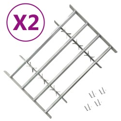 vidaXL Rejas de seguridad de ventana ajustables 2 uds 1000-1500 mm
