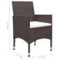 vidaXL Juego de comedor para jardín de 5 piezas marrón