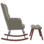 vidaXL Silla mecedora con reposapiés terciopelo gris claro vidaXL Silla mecedora con reposapiés terciopelo gris claro