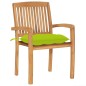 vidaXL Sillas de jardín apilables 4 uds madera de teca con cojines vidaXL Sillas de jardín apilables 4 uds madera de teca con cojines