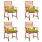 vidaXL Sillas comedor de jardín y cojines 4 uds madera maciza acacia vidaXL Sillas comedor de jardín y cojines 4 uds madera maciza acacia
