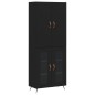 vidaXL Aparador alto madera contrachapada negro 69,5x34x180 cm vidaXL Aparador alto madera contrachapada negro 69,5x34x180 cm