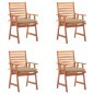 vidaXL Sillas comedor de jardín y cojines 4 uds madera maciza acacia vidaXL Sillas comedor de jardín y cojines 4 uds madera maciza acacia