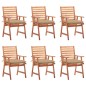vidaXL Sillas comedor de jardín y cojines 6 uds madera maciza acacia vidaXL Sillas comedor de jardín y cojines 6 uds madera maciza acacia