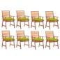 vidaXL Sillas comedor de jardín y cojines 8 uds madera maciza acacia vidaXL Sillas comedor de jardín y cojines 8 uds madera maciza acacia