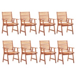vidaXL Sillas comedor de jardín y cojines 8 uds madera maciza acacia 