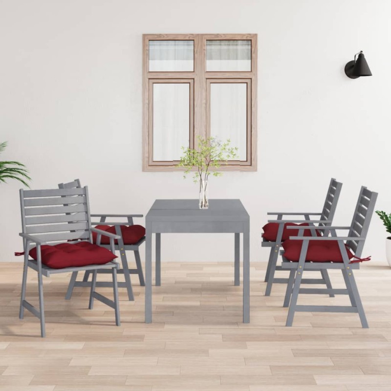 vidaXL Sillas de comedor jardín con cojines 4 uds madera maciza acacia vidaXL Sillas de comedor jardín con cojines 4 uds madera maciza acacia
