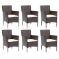 vidaXL Set muebles de jardín con cojines 7 pzas ratán sintético marrón vidaXL Set muebles de jardín con cojines 7 pzas ratán sintético marrón