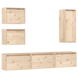 vidaXL Muebles para TV 6 piezas madera maciza de pino