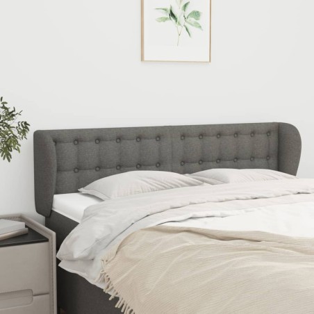vidaXL Cabecero de tela gris oscuro 147x23x78/88 cm