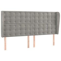 vidaXL Cabecero con orejas de terciopelo gris claro 183x23x118/128 cm