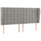 vidaXL Cabecero con orejas de terciopelo gris claro 183x23x118/128 cm