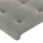 vidaXL Cabecero con orejas de terciopelo gris claro 183x23x118/128 cm