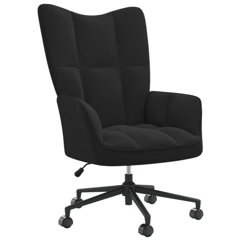 vidaXL Silla de relajación de terciopelo negro vidaXL Silla de relajación de terciopelo negro
